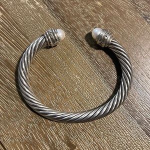 GUC David Yurman Pearl and Diamond cable classics bracelet